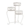 Nature Spring Plant Stand, 3-Tier Indoor / Outdoor Folding Wrought Iron Metal Home and Garden (Antique White) 255561MGM